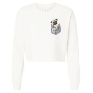 Pocket Pug Cute Cropped Pullover Crew