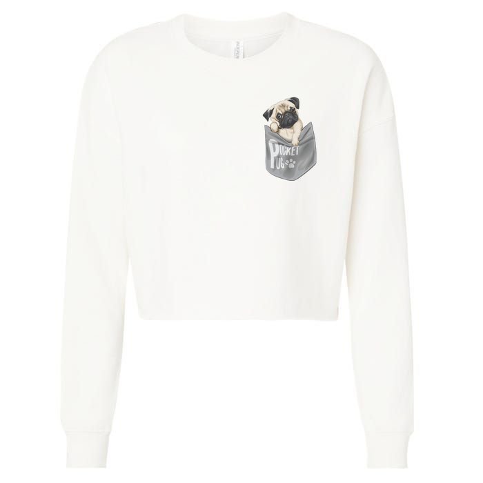 Pocket Pug Cute Cropped Pullover Crew