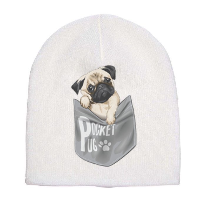 Pocket Pug Cute Short Acrylic Beanie