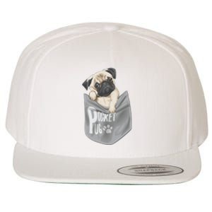 Pocket Pug Cute Wool Snapback Cap