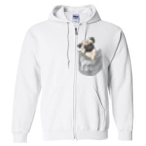 Pocket Pug Cute Full Zip Hoodie