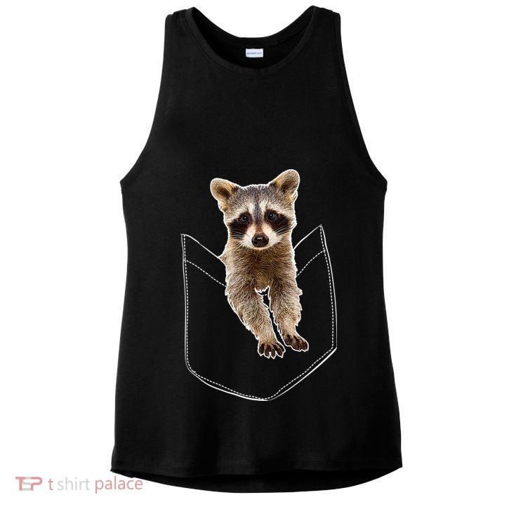 Pocket Raccoon Funny Ladies PosiCharge Tri-Blend Wicking Tank