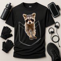 Pocket Raccoon Funny Cooling Performance Crew T-Shirt