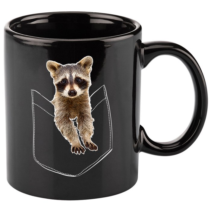 Pocket Raccoon Funny 11oz C Handle Ceramic Mug