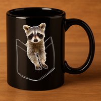 Pocket Raccoon Funny 11oz C Handle Ceramic Mug
