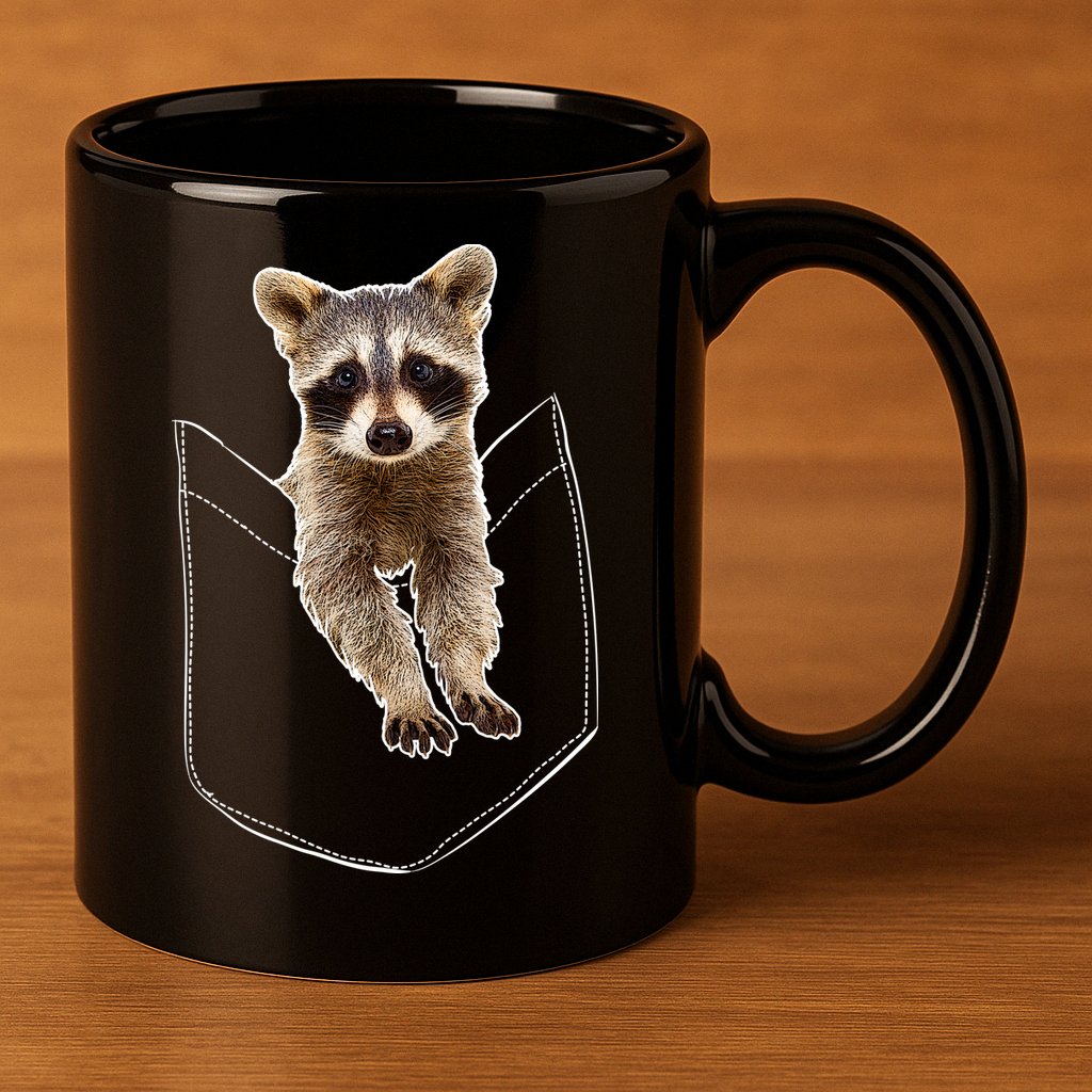 Pocket Raccoon Funny 11oz C Handle Ceramic Mug
