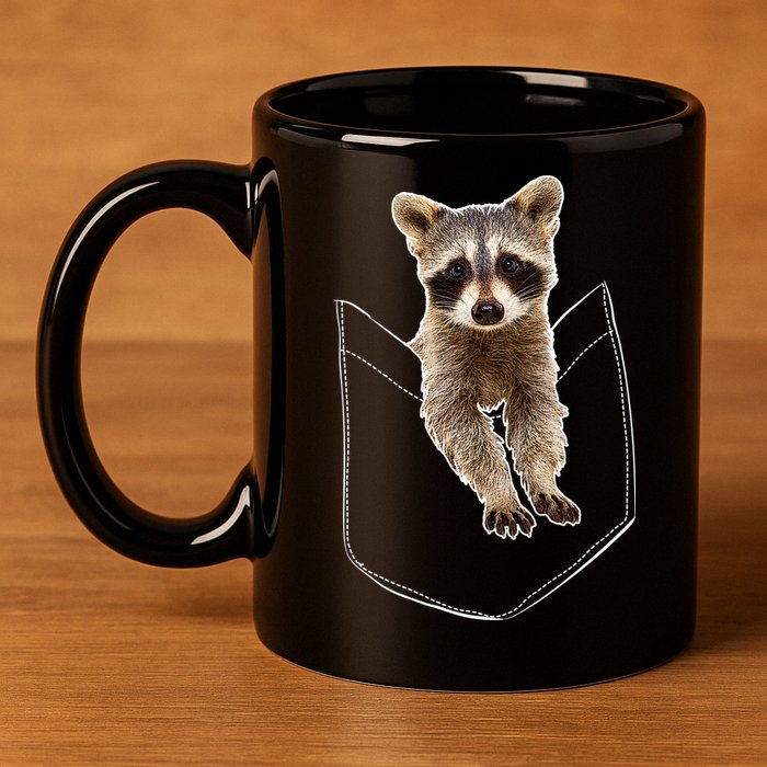 Pocket Raccoon Funny 11oz C Handle Ceramic Mug