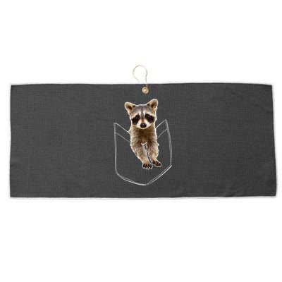 Pocket Raccoon Funny Large Microfiber Waffle Golf Towel