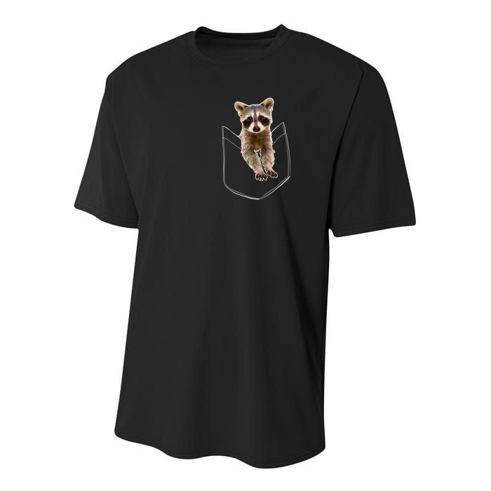 Pocket Raccoon Funny Youth Performance Sprint T-Shirt