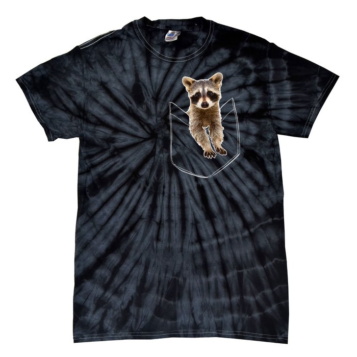 Pocket Raccoon Funny Tie-Dye T-Shirt