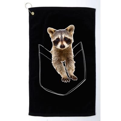 Pocket Raccoon Funny Golf Towel