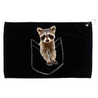 Pocket Raccoon Funny Grommeted Golf Towel