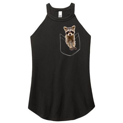 Pocket Raccoon Funny Women’s Perfect Tri Rocker Tank