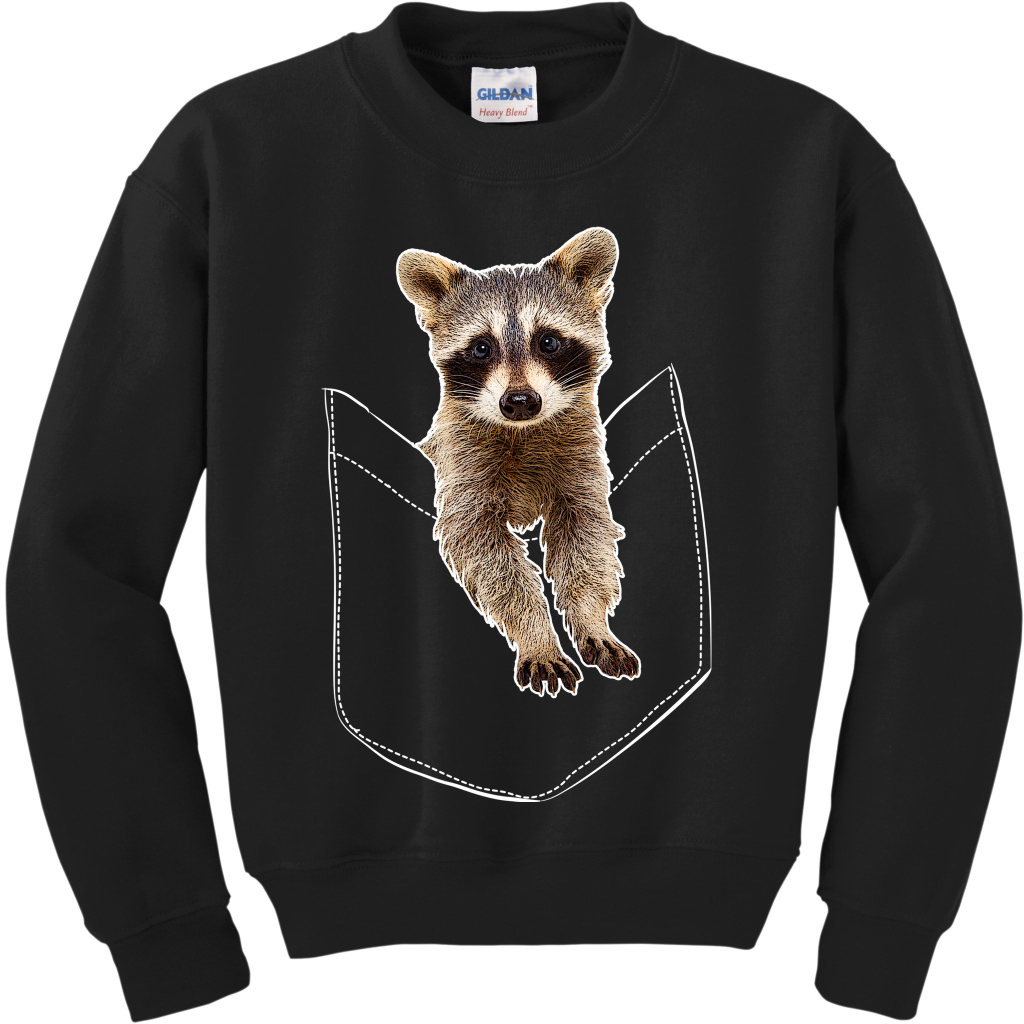 Pocket Raccoon Funny Kids Sweatshirt