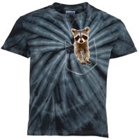 Pocket Raccoon Funny Kids Tie-Dye T-Shirt