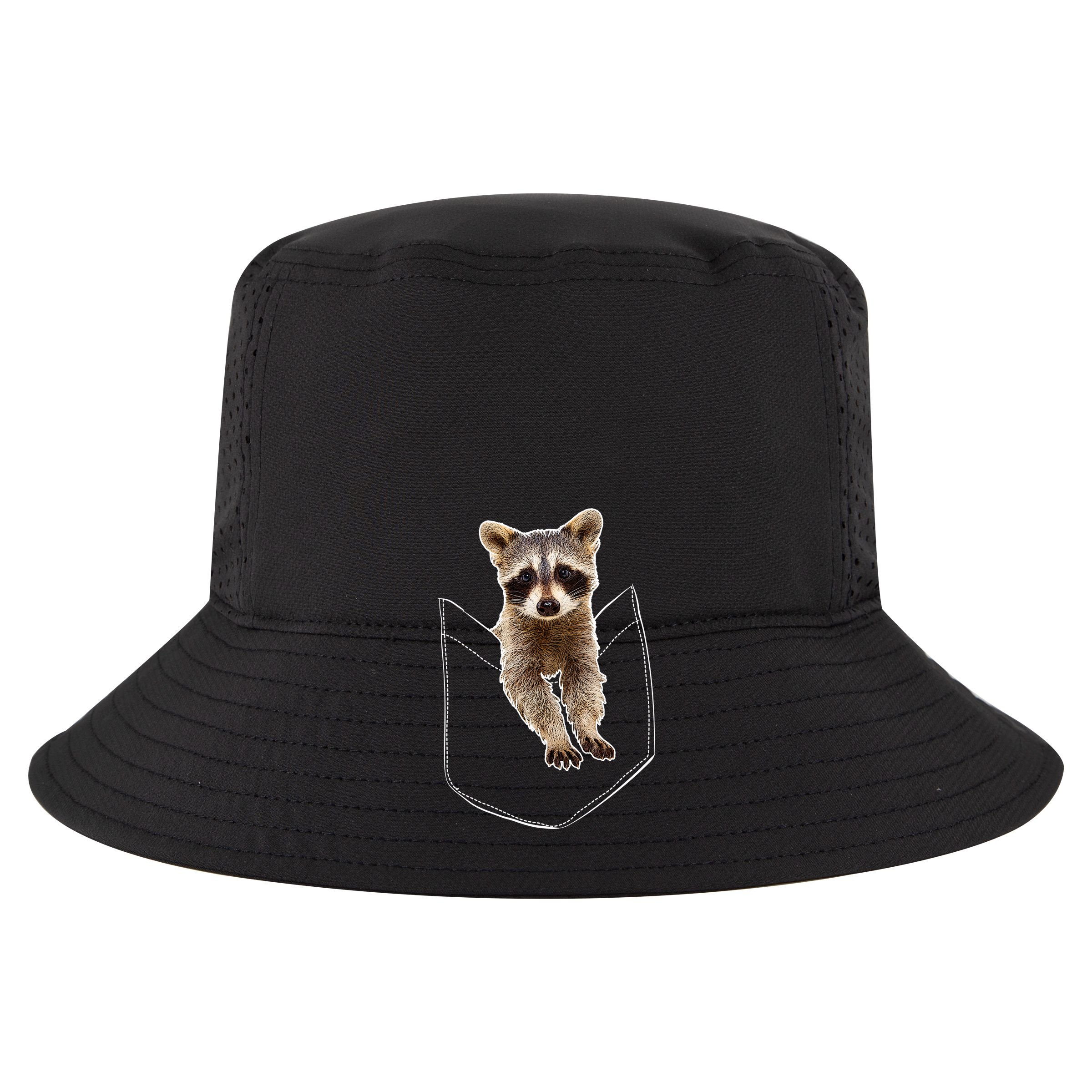 Pocket Raccoon Funny Cotton Canvas Backpack