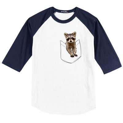 Pocket Raccoon Funny Baseball Sleeve Shirt