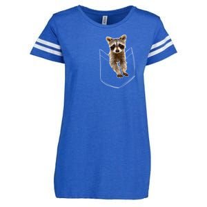 Pocket Raccoon Funny Enza Ladies Jersey Football T-Shirt