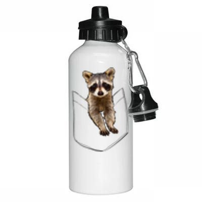 Pocket Raccoon Funny Aluminum Water Bottle