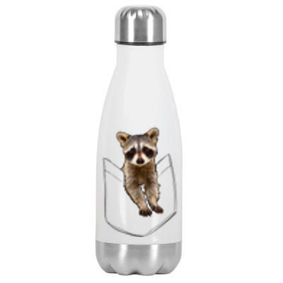 Pocket Raccoon Funny Stainless Steel Insulated Water Bottle