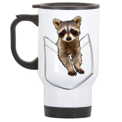 Pocket Raccoon Funny Stainless Steel Travel Mug