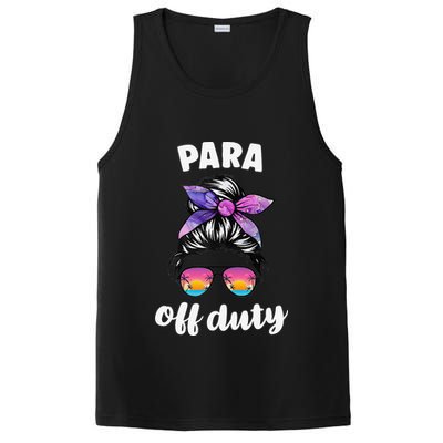 Para Off Duty Paraprofessional Last Day Of School Messy Bun PosiCharge Competitor Tank