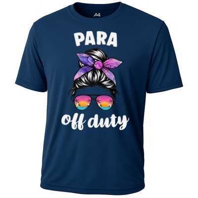 Para Off Duty Paraprofessional Last Day Of School Messy Bun Performance Shirt