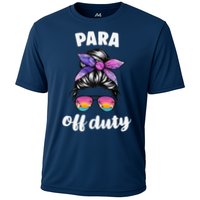 Para Off Duty Paraprofessional Last Day Of School Messy Bun Cooling Performance Crew T-Shirt