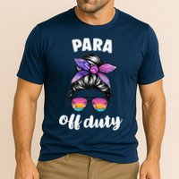 Para Off Duty Paraprofessional Last Day Of School Messy Bun Cooling Performance Crew T-Shirt