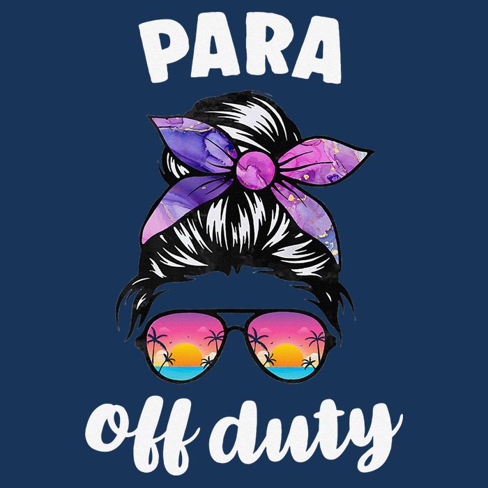 Para Off Duty Paraprofessional Last Day Of School Messy Bun 16 in Basic Backpack