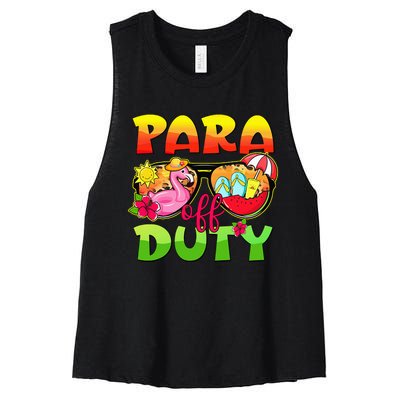 Para Off Duty Sunglasses Last Day Of School Summer Women's Racerback Cropped Tank