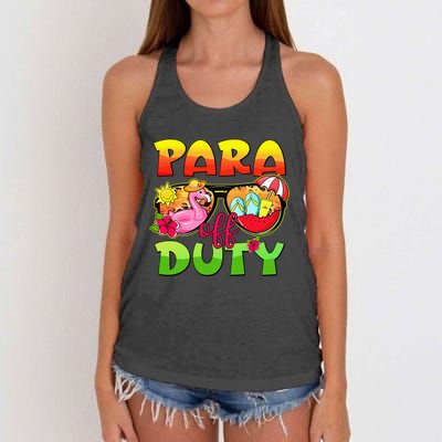 Para Off Duty Sunglasses Last Day Of School Summer Women's Knotted Racerback Tank