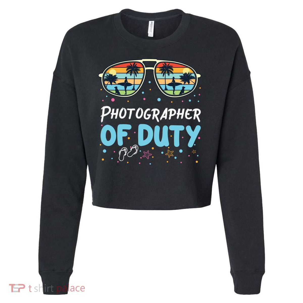 Photographer Of Duty Gift Photographer Gift Cropped Pullover Crew