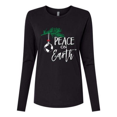 Peace On Earth Peaceful Christian Christmas Gift Womens Cotton Relaxed Long Sleeve T-Shirt