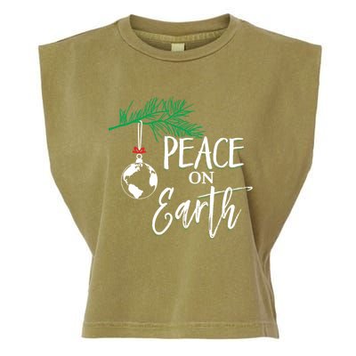 Peace On Earth Peaceful Christian Christmas Gift Garment-Dyed Women's Muscle Tee