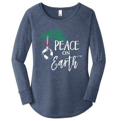 Peace On Earth Peaceful Christian Christmas Gift Women's Perfect Tri Tunic Long Sleeve Shirt