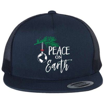 Peace On Earth Peaceful Christian Christmas Gift Flat Bill Trucker Hat