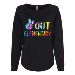 Peace Out Elementary Happy Last Day Of School Tie Dye Womens California Wash Sweatshirt