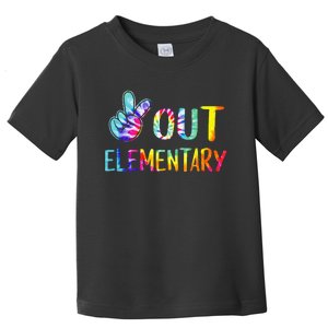 Peace Out Elementary Happy Last Day Of School Tie Dye Toddler T-Shirt