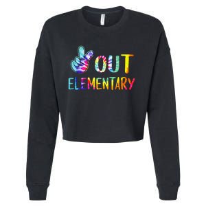 Peace Out Elementary Happy Last Day Of School Tie Dye Cropped Pullover Crew