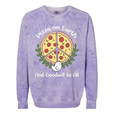 Pizza On Earth Cool Gift Colorblast Crewneck Sweatshirt