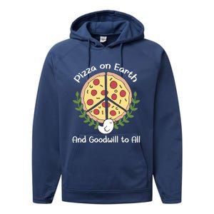 Pizza On Earth Cool Gift Performance Fleece Hoodie