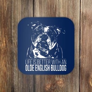 Proud Olde English Bulldog Life Is Better Dog Gift Present Coaster