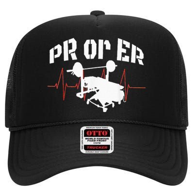 PR Or Er Weightlifting Bodybuilding Fitness Gym High Crown Mesh Back Trucker Hat