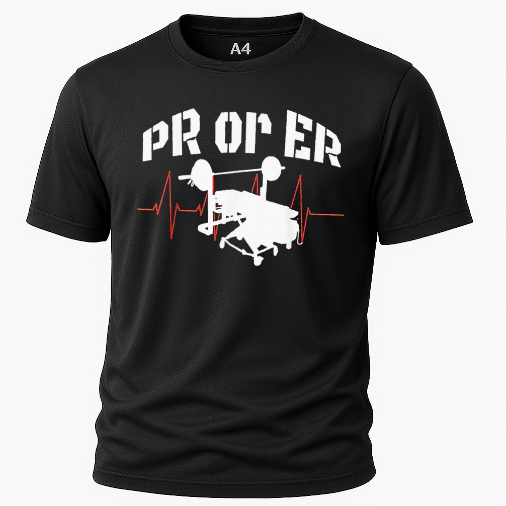 PR Or Er Weightlifting Bodybuilding Fitness Gym Cooling Performance Crew T-Shirt