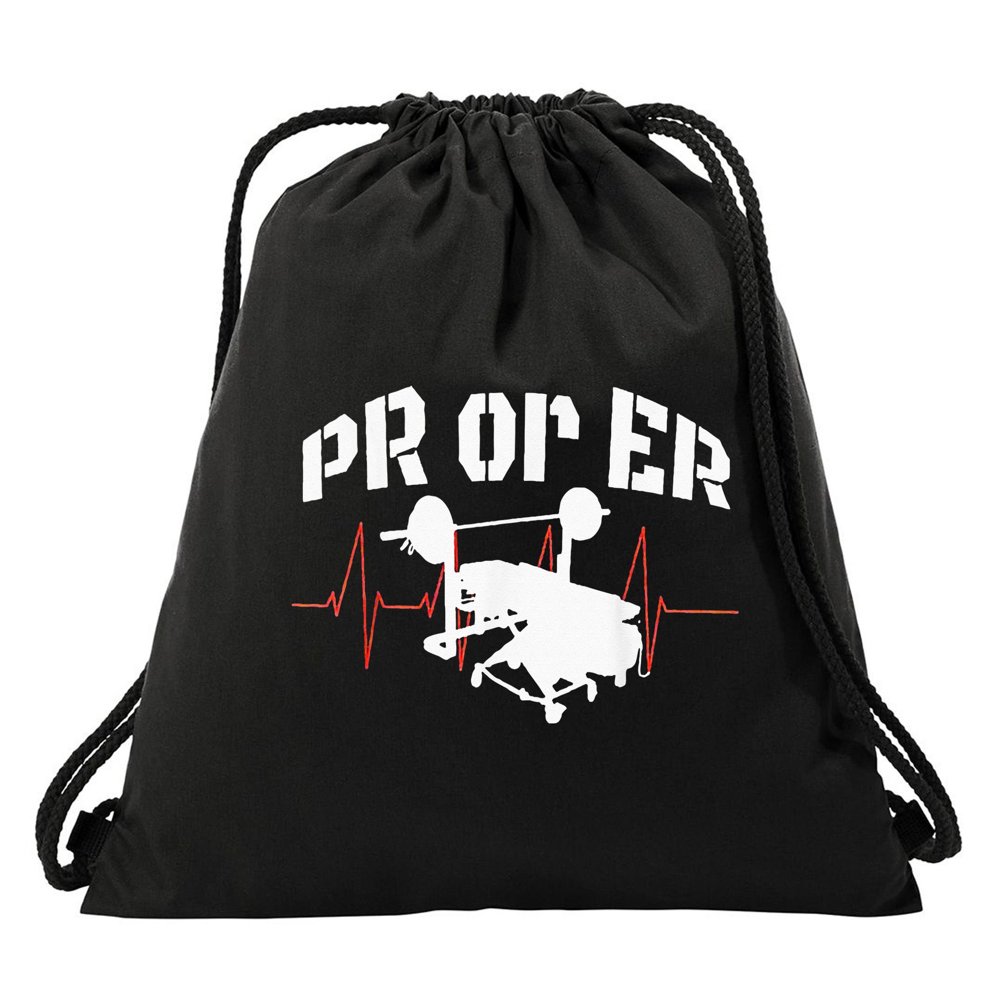 PR Or Er Weightlifting Bodybuilding Fitness Gym Drawstring Bag