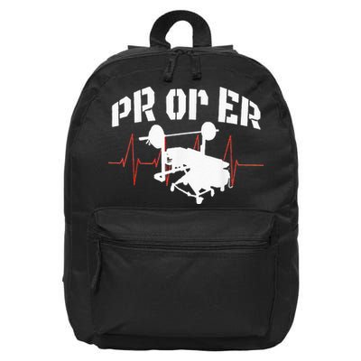 PR Or Er Weightlifting Bodybuilding Fitness Gym 16 in Basic Backpack