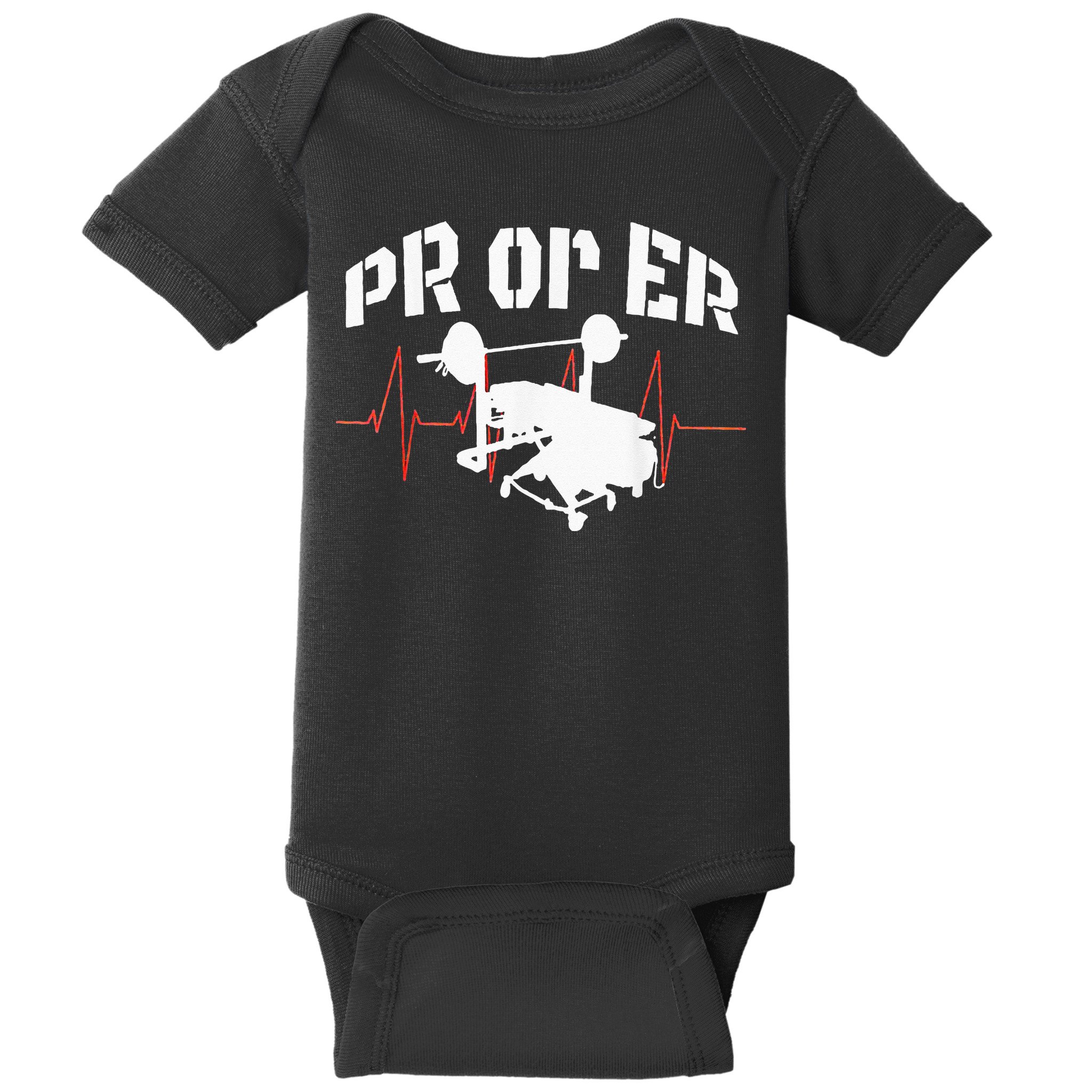PR Or Er Weightlifting Bodybuilding Fitness Gym Baby Bodysuit