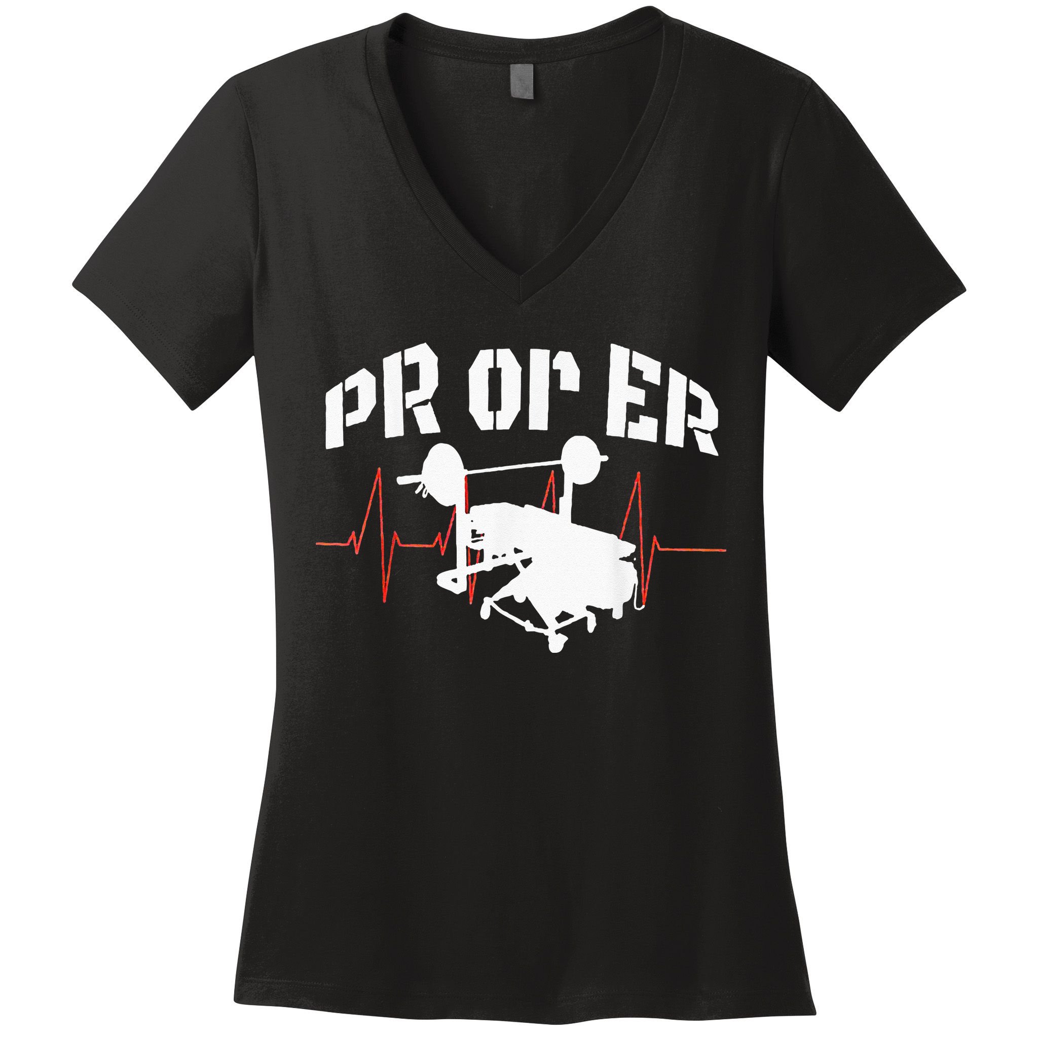 PR Or Er Weightlifting Bodybuilding Fitness Gym Women's V-Neck T-Shirt