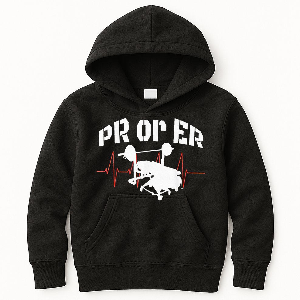 PR Or Er Weightlifting Bodybuilding Fitness Gym Kids Hoodie